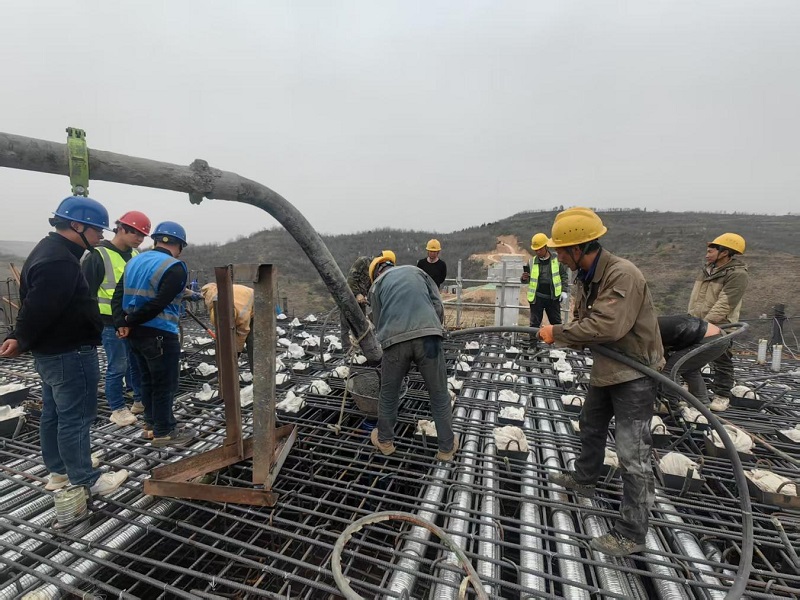 禮淳公路涇河大橋5號(hào)主墩0號(hào)塊澆筑完成
